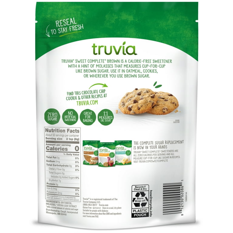 Truvia Sweet Complete Brown Calorie-Free Sweetener with the Stevia Leaf,  14oz Bag - Walmart.com