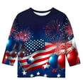 thumbnail image 3 of Jinhomg Kids Novelty Graphic Tees Trendy American Flag Patriotic Shirts Casual Comfy 3/4 Sleeve Crew Neck Tunic Blouses Blue 3 Years, 3 of 5