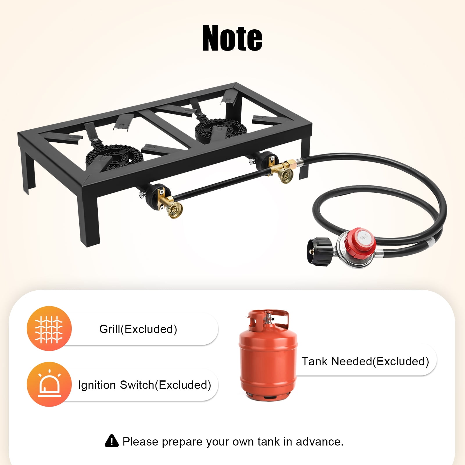 Portable Gas Camping Stove – Dual Burner, 8000W Power, Sturdy Cast Iron, Easy To Use & Clean, Ideal for Outdoor Cooking, Picnics, BBQs, and Camping Adventures