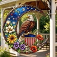 thumbnail image 4 of Independence Day Decoration 2D Acrylic Suncatcher Colorful Window Hanging, Moon Catcher Panel for Home Decor Car Garden Gift Vibrant Eagle & Moon Stained Glass Suncatcher, 6", 4 of 6