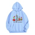 thumbnail image 3 of Womens Christmas Tree Sweatshirt Christmas Funny Holiday Xmas Hoodies Light Blue XXL, 3 of 4