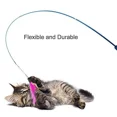 thumbnail image 3 of Interactive Cat Feather Toy Feather Teaser Stick Wand Pet Retractable Feather Bell Refill Replacement Catcher Product for Kitten Black with refill, 3 of 6