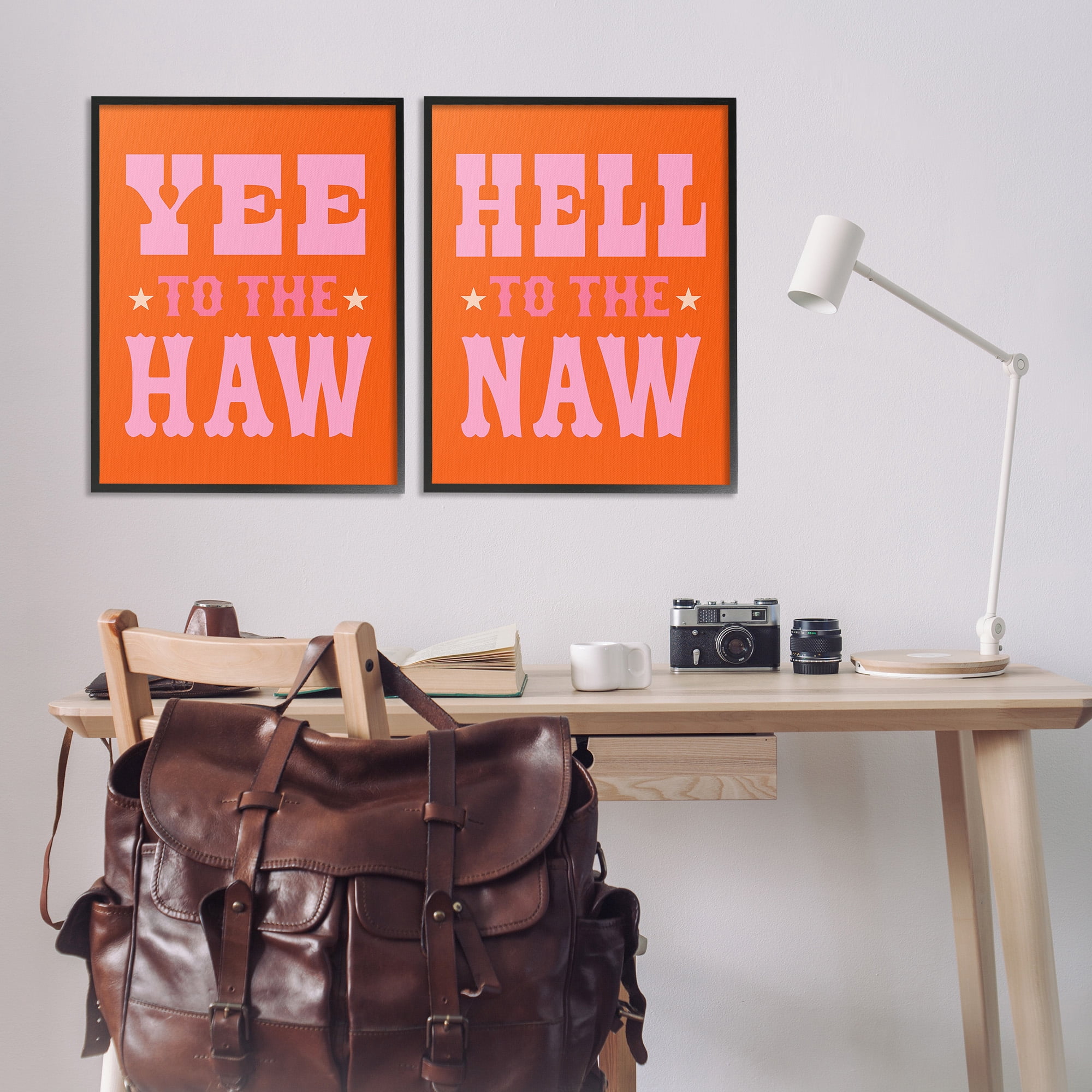 Stupell Industries Funny Cowgirl Phrases Typography Painting Black Framed Art Print Wall Art, 24 x 30, Set of 2