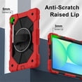 thumbnail image 4 of Heavy Duty Shockproof Case for Samsung Galaxy Tab S10 FE , Galaxy Tab S9 FE , Galaxy Tab S9,Anti drop silicone+PC Layer Protective Case 360 ° Rotating Handle Stand ,Shoulder Strap,Red, 4 of 9