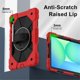 thumbnail image 4 of Funda Resistente a Golpes para Samsung Galaxy Tab S10 FE, Galaxy Tab S9 FE, Galaxy Tab S9, Funda Protectora de Silicona Anti-caída + Capa de PC con Asa Giratoria de 360°, Correa para el Hombro, Rojo, 4 of 9