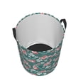 thumbnail image 5 of LNWH Laundry Basket, Cute Carp Floral Doodle Art Pattern Foldable Laundry Hamper with Handles Waterproof, Small Size, 5 of 8