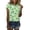 Mint Green, variant on Fesfesfes Gym Clothes for Women Casual St. Patrick's Day Printed Short Sleeve Round Neck Pullover Blouse T-shirt Tops Blouse S(US:4)