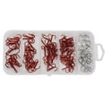 thumbnail image 1 of Soidarity Juego de anzuelos de pesca de acero de alto carbono conveniente atractivo agarre fuerte anzuelo flexible resistente al desgaste colgador de Pescar Rojo Soidarity OD021001-01, 1 of 6