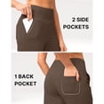 thumbnail image 6 of Capri Pants for Women High Waist Workout Yoga Shorts with Pockets Tummy Control Leggings Straight Leg Long Shorts, M, 6 of 9