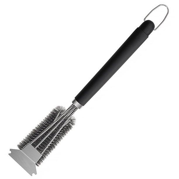 3heads BBQ Plate Cleaning Brush Stainless Steel Grill Oven Barbeque