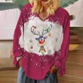 thumbnail image 2 of Camisas Navideñas Para Mujer Tops de Manga Larga Moda Con Cuello en V Otoño Navidad Impresión Blusa Suelta Odeerbi ODB198707, 2 of 6