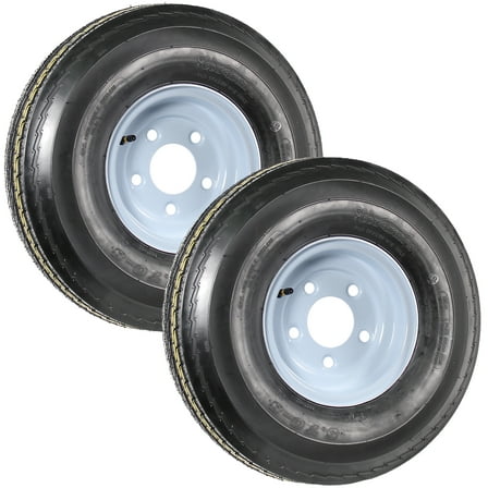 eCustomrim 2-Pk Trailer Tires On Rims 5.70-8 570-8 5.70 x 8 8 in. Load B 5 Lug Wheel White