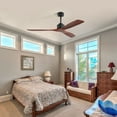 thumbnail image 2 of Modern Home Ceiling Fan, 6 Speed Remote Control Fan with 3 Wood Blades, 60 inch, Solid Mahogany Finish, for Living Room, Bedroom, Dining Room, D5149, 2 of 6