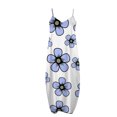 thumbnail image 4 of Vestido largo de playa ajustado con estampado Floral a rayas sin mangas con cuello en V y cintura media a la moda para mujer Pompotops  ghjkhdj7171, 4 of 5