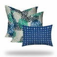 thumbnail image 2 of HomeRoots 409998 20 x 20 x 12 in. Blue & White Zippered Floral Throw Indoor & Outdoor Pillow, 2 of 3