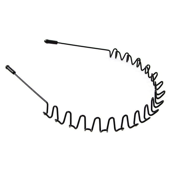 Fashion Headband for Men Women - Unisex Black Hair Band Hoop Clips, Metal Elastic Non-slip Bandeau