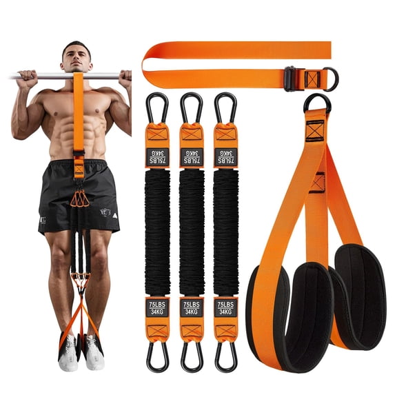 YOSUOPOC Pull Up Assist Bands with Foot Sling, Heavy Duty Adjustable Calisthenics Bands for Street Workout & Bodyweight Training, Resistance Bands for Pull Up Bar Assistance
