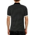 thumbnail image 3 of Aiyino Men's Short Sleeve Stripe Polo Shirts Casual Slim Fit Basic Designed Cotton Shirts, 3 of 5