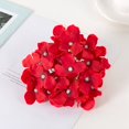 thumbnail image 2 of Artificial Plant Bouquet Hydrangea Heads Fake Decorations Rose 10 Branches Silk Cloth Unique Red Gorgeous Wedding Flower, 2 of 12