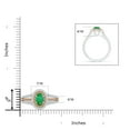 thumbnail image 5 of ANGARA Natural Emerald & Coffee Diamond Double Halo Ring in Two Tone Gold in 14K White & Rose Gold for Women (Size-7x5mm) | May Birthstone, Anniversary, Jewelry Gift for Women | Natural Emerald Ring, 5 of 9