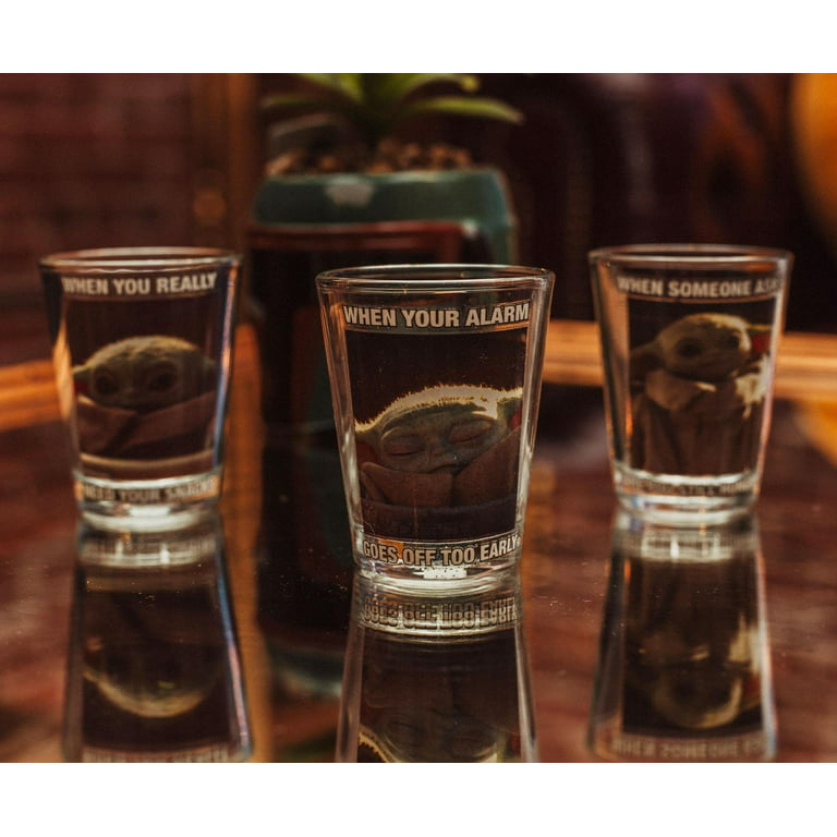 Star Wars: The Mandalorian Gimmie Nom 10 oz. Glass Tumbler Set of 4