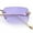 Gold - Purple, variant on Retro Luxe Rimless Rectangle Metal Frame 90s Fashion Sunglasses Gold - Green