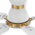 thumbnail image 6 of 52" White/Gold Smart Wifi Flush Ceiling Fan with Dimmable LED Light & Remote for Indoor Home, 6 of 10