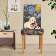 thumbnail image 4 of Yayeee 2 Pack Dining Chair Covers Stretch Parson Chairs Slipcovers Seat Protector, Swirling Starry Sky, 4 of 6