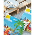 thumbnail image 2 of Summer Travel Bus and Tropical Coconut Tree Outdoor Pillow Covers Set of 2, Decorative Waterproof Throw Pillow Case, Coastal Beach Cotton Linen Soft Cozy Cushion Pillowcases, 2 of 6