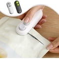 thumbnail image 4 of Mini Bag Sealer, 2 in 1 Heat Sealer for Snacks, Rechargeable Handheld Plastic Bag Resealer,Portable Heat Vacuum Sealer for Plastic Bags Chip Bags Food Storage (White), 4 of 9