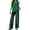Blackish Green, variant on 2 Piece Sets For Women Layered Sleeveless Tops And Floral Print Wide Leg Pants, Square Neck Casual Summer Vacation Matching Outfits, Blue XL