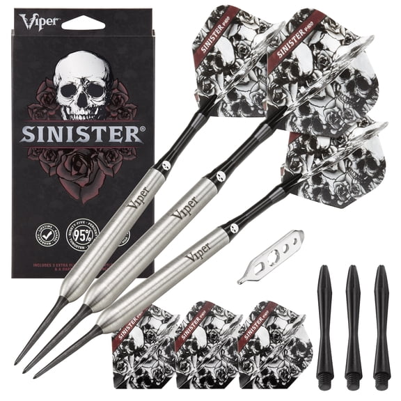 Viper Sinister 95% Tungsten Professional Steel Tip Dart Set, 25 Grams