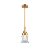447-1S-SG-G182S-Innovations Lighting-Canton - 1 Light Stem Hung Mini Pendant In Industrial Style-11.13 Inches Tall and 6.5 Inches Wide-Satin Gold