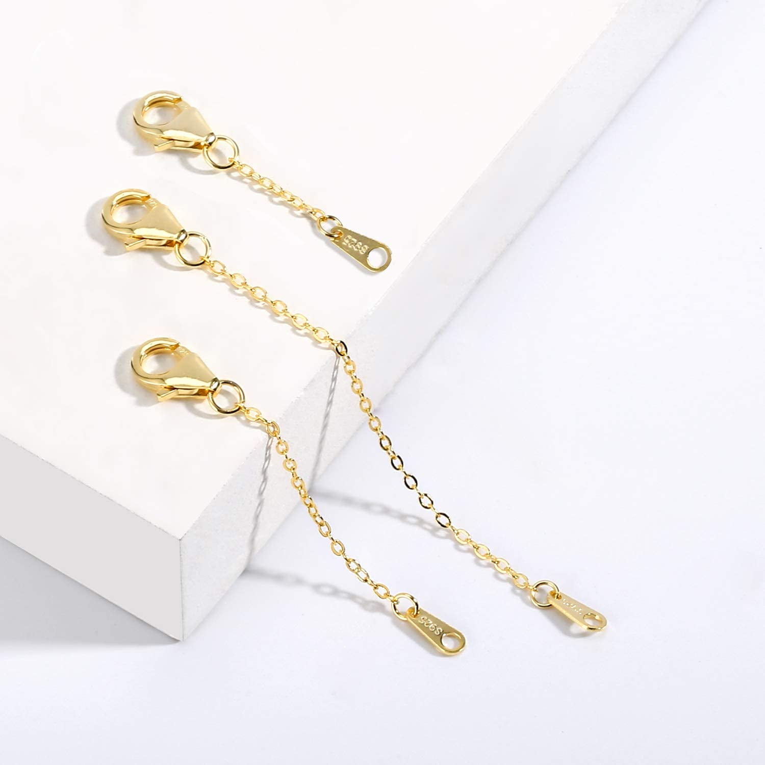  3PCS Necklace Extenders Gold, 3 Size Chain Extenders for  Necklaces Gold Necklace Extender, Stainless Steel Necklace Extenders, Pure  Silver Necklace Extender for Women Jewelry Necklace Bracelet : Arts, Crafts  & Sewing