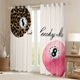 thumbnail image 2 of Erosebridal Leopard & Pink 8 Ball Print Black Out Curtains, Sports Monogram Curtains Pack of 2 (42x63 Each) for Girls, 2 of 6