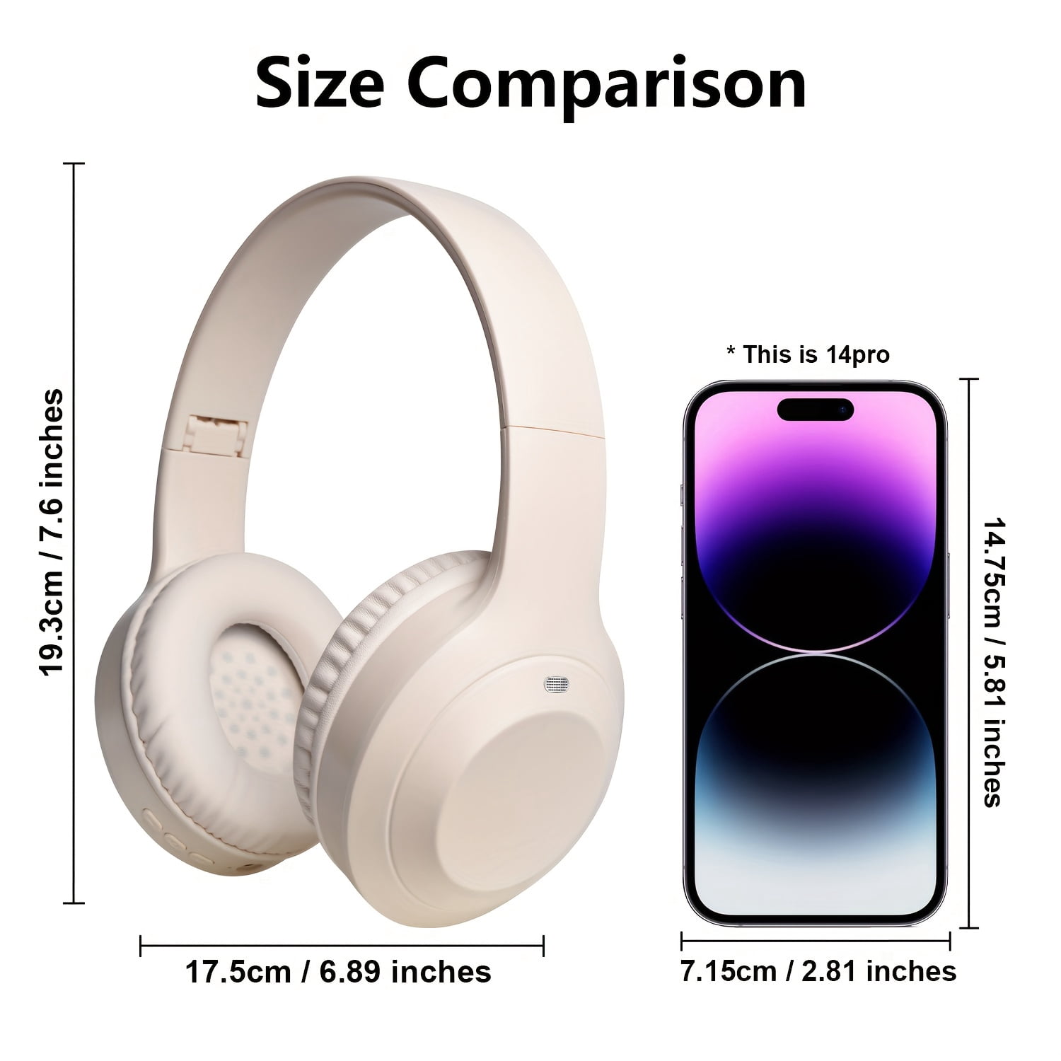 Wireless Headphones with Noise Cancellation That Can Be Worn on The Head, Offering 65 Hours of Playback. These Wireless Headphones Come with a Microphone, Are Foldable And Lightweight, And Provide