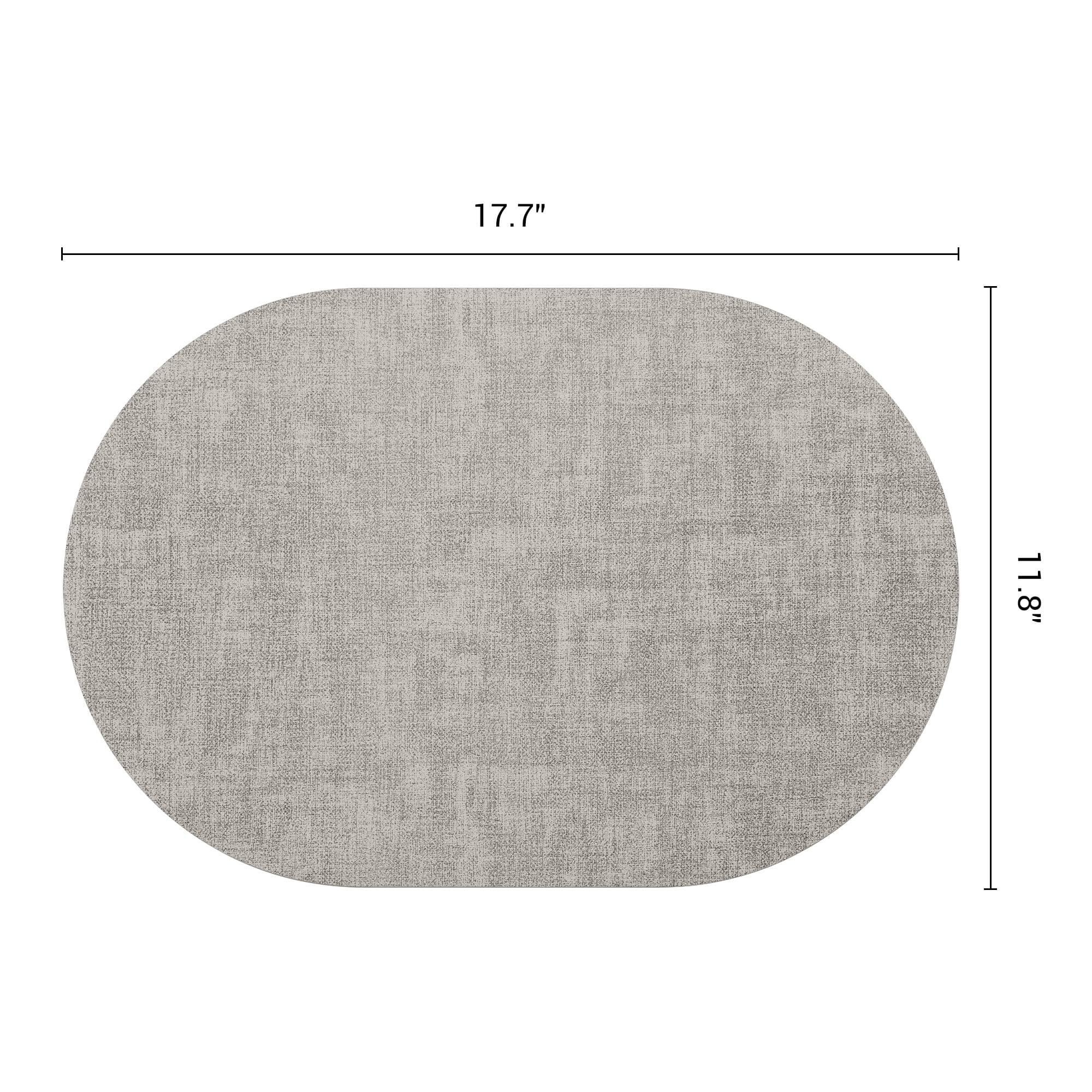 Unique Bargains 6pcs Oval Faux Leather Placemats Light Gray 17.7"x11.8"