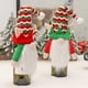 thumbnail image 3 of Naiovety Funda de botella de vino de felpa, ropa de elfo, árbol de Navidad, manga de botella de vino, sombrero de enano de champán, Kits de decoración para fiestas Rojo, 3 of 6