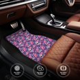 thumbnail image 6 of Yiaed cool Skull flower colorful Print Carpet Floor Mats for Cars, Auto Accessories Front & Rear Car Floor Mats Car Floor Foot Mat Sets of 4 Pieces, 6 of 7