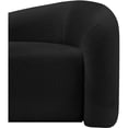 thumbnail image 2 of Bowery Hill Contemporary Black Faux Shearling Teddy Fabric Sofa, 2 of 16