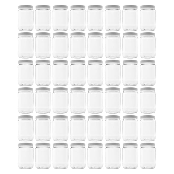 Plastic Storage Jars with Leak Proof Lids, BPA Free, Hand Wash Only (32oz Jar, 48PK)