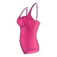 thumbnail image 4 of Hontri Slimming Swimsuits for Women Clearance! Women's Solid Color Pleated Suspender Fashionable Swimsuit Hot Pink Xxl, 4 of 6
