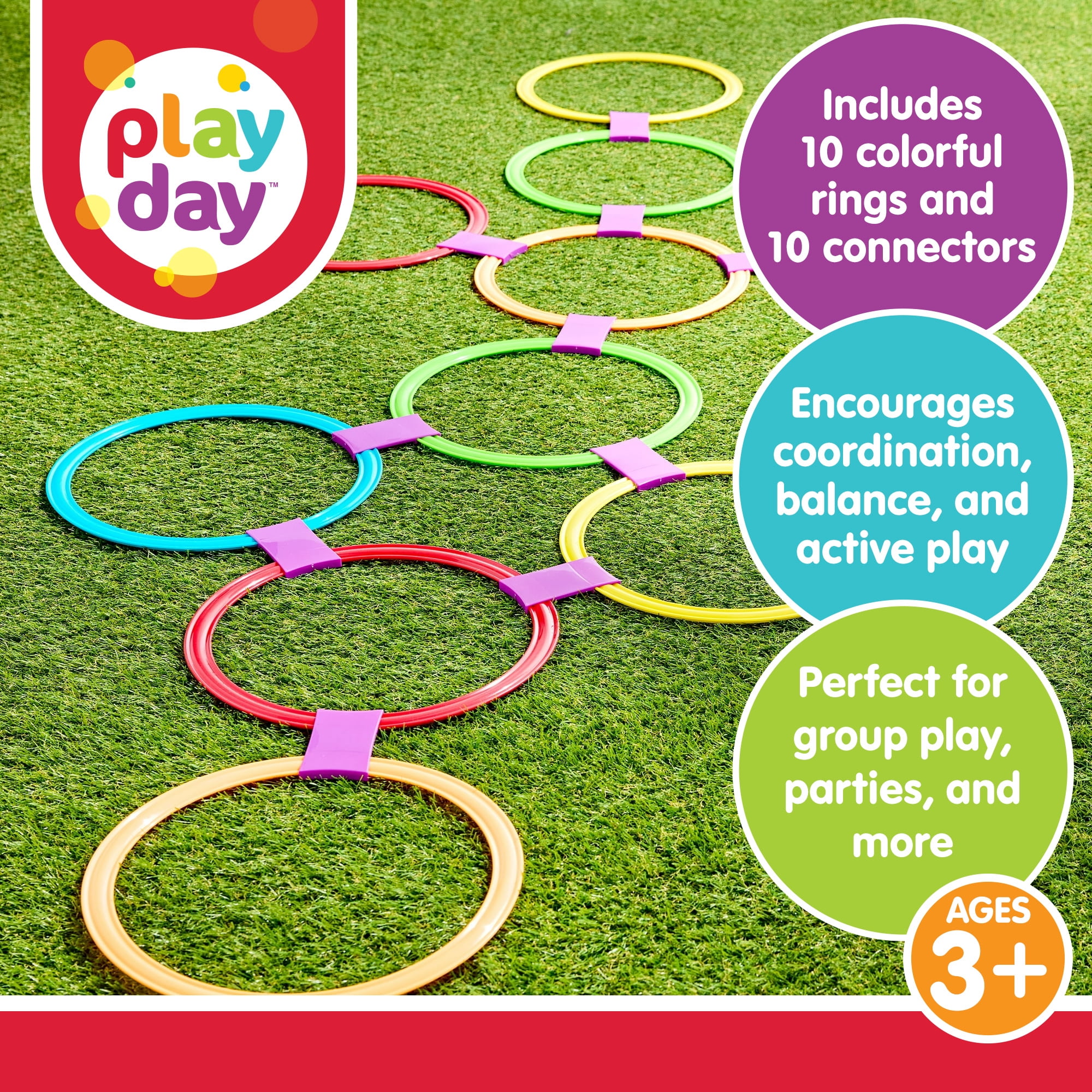 Play Day Hopscotch Rings, 20 Pieces
