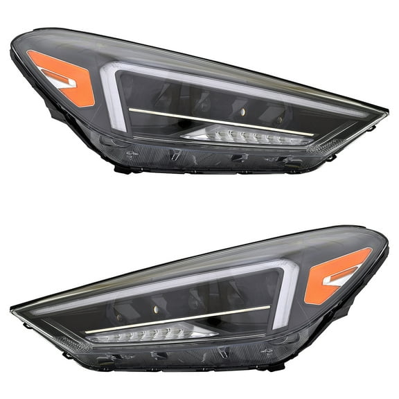 New Pair Of Headlights Compatible With Hyundai Tucson Ultimate Led Bulb High Low Bea Clear Lens 2019 2020 2021 By Part Numbers Hy2503236 205-906-61-04 2059066104