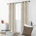 thumbnail image 5 of Deconovo Light Beige Blackout Curtains for Living Room, Silver Wave Pattern, Thermal Insulated Grommet Window Drapes (42 x 54 inch, Light Beige, 2 Panels), 5 of 9