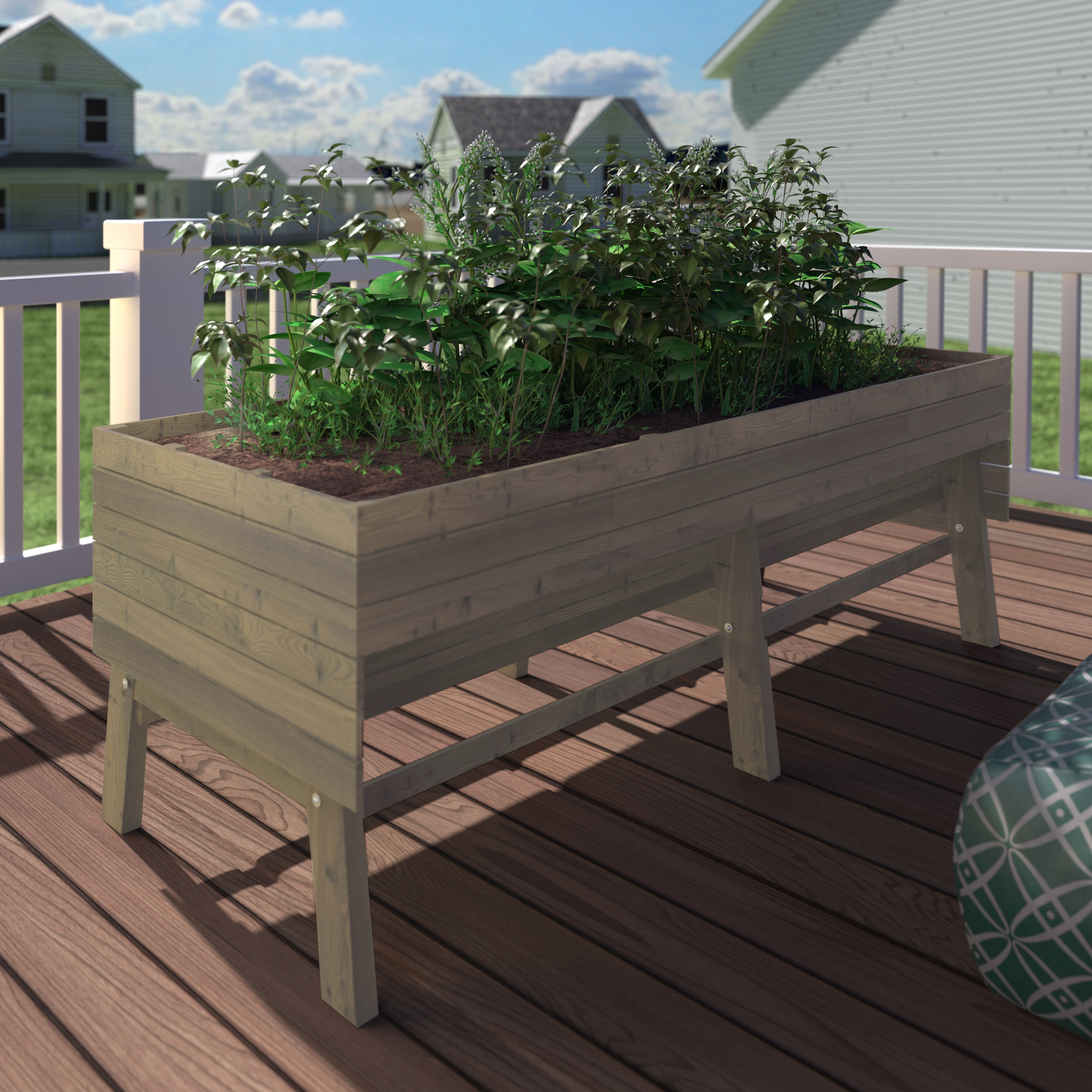 VEIKOUS 71" Raised Garden Bed, Outdoor Elevated Cedar Wood Planter Box w/ 6 Sturdy Legs for Vegetables, Flowers, Herbs, Brown