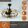 thumbnail image 5 of Kenton Black and Gold Satin Brass Contemporary 21-in. Fandelier Ceiling Fan with Cage Light Kit and Remote, 5 of 7