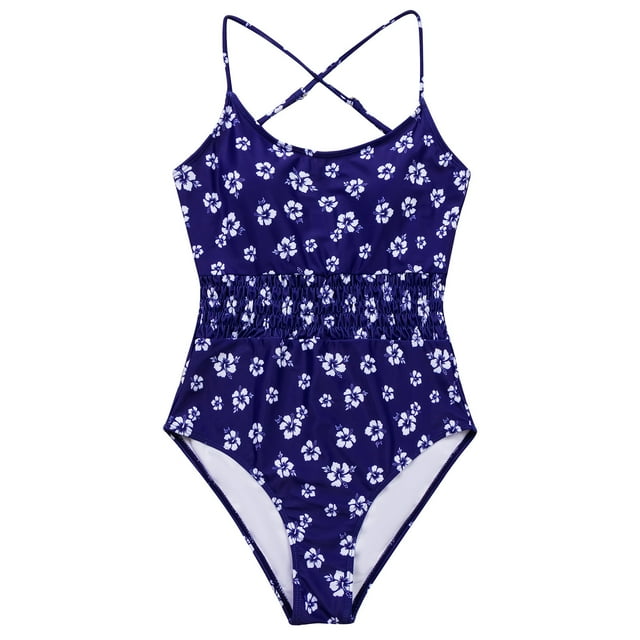 Traje de baño de una pieza para mujer, cómodo, elástico, ajustado, con estampado de flores, para mujer OAVQHLG3B Store lin121212