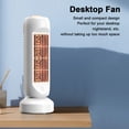 thumbnail image 4 of Ventilador De Aire Acondicionado Ventilador de refrigeración de mesa con cabezal móvil, recargable por USB, 2000 mAh, bajo nivel de ruido (blanco), 4 of 8