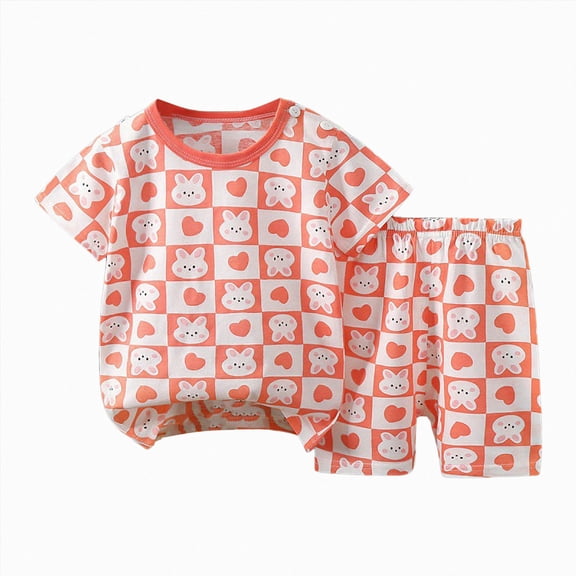 NOLDARES Infant Toddler Baby Boys Outfits 2 Piece Colorful Print Short Sleeve Shirt Top and Casual Shorts Sets Summer Clothes(Pink,5-6 Y)